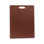 image of TableCraft Products CBG1520ABR Plastic Cutting Board, 15" x 20", 1/2" Brown, Grips, NSF