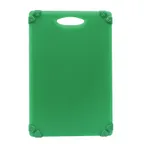 image of TableCraft CBG1824AGN Green 18" x 24" ½" Thick Commercial Plastic Cutting Board Handle NSF