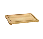 image of TableCraft CBW20161L 20" x 16" Wood Cutting Board – 1-5/8" Thick, Rectangular, Integrated Channel, Legs
