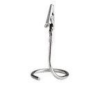 image of TableCraft CH2 Menu Card Holder – 2" x 2" x 3-1/2" Stainless Steel Alligator Clip Circle Stand