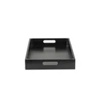 image of TableCraft CRATESB11BK - Black Wood Serving Crate, 20-7/8" x 12-3/4" x 2-3/4", Cut‑Out Handles