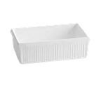 image of TableCraft CW1510SNX 2-1/4qt Salad Crock 10" x 6" x 3-1/4" Sunset Orange Cast Aluminum Holding NSF