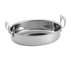image of TableCraft CW2042 Brazier Pan, 4-qt Oval 12" x 9-1/2" 3-ply Stainless/Aluminum, Induction Ready