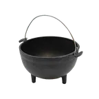 image of TableCraft CW30151 Mini Kettle Server, 16oz, 5" Dia. 2-1/2" H, with Handle, Cast Iron Baking Dish
