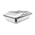 image of TableCraft CW40161 9‑qt Induction Chafing Dish, 22‑7/8"×17‑1/4"×8‑1/4", Stainless Steel, Cover