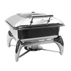 image of TableCraft CW40176 6-qt Fuel Chafer Dish, 16"x17-1/4"x12-3/4", Stainless, Hinged Cover, Fuel Powered