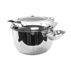 image of TableCraft CW40182 9‑qt Stainless Steel Induction Chafing Dish 16‑1/4"×19‑1/4"×13" Round Hinge Cover