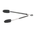 image of TableCraft CW404 Utility Tongs – 13-1/2" Black Silicone Head, Stainless Steel Handle, 12-13" Size