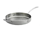 image of TableCraft CW7020 3-Qt 11" Induction Grill Pan, Stainless Aluminum, Handle Dishwasher Safe 500°F