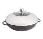 image of TableCraft CWDC1040 - 3-Qt 13" Induction Wok, 2-Handle, Stainless Steel, Non‑Stick, Lid Included