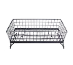 image of TableCraft GMT21125 Metal Serving Basket, 20-1/2" x 12" x 5", Black Powder Coated, Adjustable