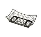 image of TableCraft GMT2113 Metal Serving Basket, 21" x 13" x 5.5", Black Powder Coated, Adjustable Food Basket
