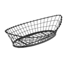 image of TableCraft GMT2412 - 24" x 12" x 6" Black Powder Metal Oblong Serving Basket Adjustable Food Pan