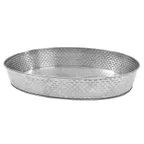 image of TableCraft GPSS129 Oval Stainless Steel Serving Platter 12" x 9" x 1-7/8", Brick Pattern