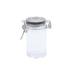 image of TableCraft H2S&P 2oz Glass Salt & Pepper Shaker Set, 1-3/8" Dia, 3-3/8" H, Stainless Clip Top