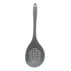 image of TableCraft H3903GY Perforated 13" Silicone Serving Spoon, Heat‑Resistant 400°F, Gray, BPA‑Free