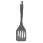 image of TableCraft Products H3905GY 12" Gray Silicone Slotted Turner, Heat Resistant 400°F, BPA Free