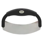 image of TableCraft H6611 Mezzaluna Cutter - Stainless Steel Blade, Single Handheld, Plastic Handle