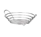 image of TableCraft H7175 Serving Basket, 12" Dia. x 3-1/2" H, Round, Heavy Chrome Plated, Hand Wash Only