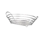 image of TableCraft H7176 Serving Basket - Oval, 13-3/4" x 10-3/4" x 3-1/4", Heavyweight Chrome Plated Metal