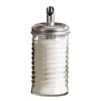 image of TableCraft HBH860 Beehive Sugar Pourer, 12 Oz, 6-5/8" Height, Clear Glass with Stainless Steel Spout