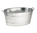 image of TableCraft Products HBT1914 Tub, 5.5 Gal Oval, 22-3/4"x14-1/2"x9-3/4", Galvanized Steel Hand Wash