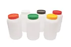 image of TableCraft JC1064GN PourMaster Bottle, 1/2 Gal, 64oz, 4-3/8" Dia x 8-3/4" H, Green Polyethylene Lid
