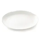 image of TableCraft M22 - 22" Round White Melamine Serving & Display Tray, Pebbled Pattern