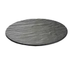image of TableCraft MG16 - Frostone 16" Round Melamine Serving Tray, Black Slate, Dishwasher Safe, 212°F