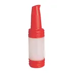 image of TableCraft N32VR - 32oz Red PourMaster Bottle, V-Neck Top, Dishwasher Safe, Bartending Pourer