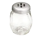 image of TableCraft P260SLCH Cheese & Spice Shaker, 6-9 oz. Polycarbonate Jar, Chrome Slotted Top, Silver Lid