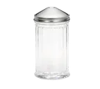 image of TableCraft P55S Sugar Pourer Shaker, 12 oz Clear Polycarbonate, Stainless Steel Top, Dishwasher Safe