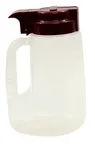 image of TableCraft PP32M Syrup Pourer - 32oz, 4-1/2" x 3-3/4" x 7-1/4", Maroon, BPA-Free, Polypropylene