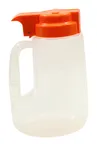 image of TableCraft PP32X Syrup Pourer - 32 oz. Orange, 4.5" x 3.75" x 7.25", BPA-Free Polypropylene, USA