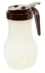 image of TableCraft PP410B Syrup Pourer – 10oz Teardrop, Chrome‑Plated Top, BPA‑Free Polypropylene Jar