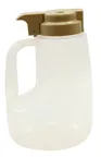 image of TableCraft PP48BE Syrup Pourer - 48 oz, 5-1/4" x 4-1/2" x 8", Beige, BPA-Free, Polypropylene