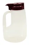 image of TableCraft PP48M Syrup Pourer - 48 oz, 5-1/4" x 4-1/2" x 8", Maroon, BPA-Free Polypropylene