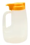 image of TableCraft PP48Y - 48 oz Yellow Syrup Dispenser, 5-1/4" x 4-1/2" x 8" Plastic, BPA-Free, USA