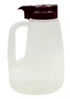 image of TableCraft PP64M Syrup Pourer - 64 oz, 5-3/4" x 6-3/4" x 9", Maroon, Polypropylene, BPA-Free, USA