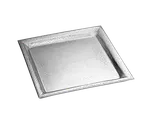 image of TableCraft R2020 Remington 20"x20" Square Stainless Steel Serving Tray, 18/8, Rice Pattern, Dishwasher Safe