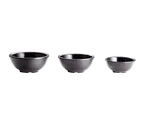 image of TableCraft RAM3RBK - 3oz Black Melamine Ramekin, Ribbed, Round, 158°F Safe, Dishwasher‑Ready