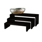 image of TableCraft RBK300 3-Piece Black Cascade Risers, 17-1/4"x7-7/8"x4-1/4" to 22"x7-7/8"x7-7/8" Wood,Set