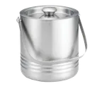 image of TableCraft RIB76 Ice Bucket – 58oz Double‑Wall Stainless Steel, 7”×6”×6.5”, Hotel Room Supply