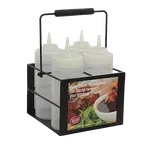 image of TableCraft SBC4 Organizer, 4‑Section Caddy, 7‑3/4" x 7‑1/4" x 4‑3/4", Finish, 16 oz, Carry Handle