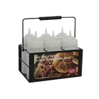 image of TableCraft SBC6 - 6-Section Black Metal Caddy 11" x 6-3/4" x 5-1/2", 16 oz, Handle - 1 Pair