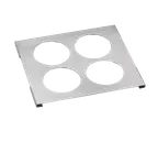 image of TableCraft T4 4-Hole 18/8 SS Squeeze Bottle Holder, 12/16oz, 53mm, Dishwasher Safe, Fits 1/6 Pan