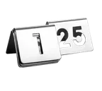image of TableCraft Products TC125 Number Tent Set, 2-1/2" x 2" Stainless Steel, Dishwasher Safe, #1-25, Set