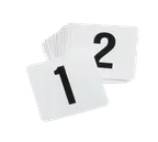 image of TableCraft Products TN100 - 4" Plastic Restaurant Table Number Cards 1-100 Set