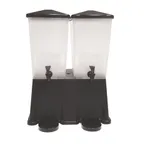 image of TableCraft TW53DP - Double 3‑Gallon Black Polypropylene Dispenser, 18‑5/8" x 15‑3/4" x 20‑5/8", NSF