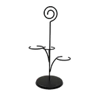 image of TableCraft WF200BK 3 Compartment PowderCoated Metal Cond. Rack, 3 Ramekins 2-1/4"/3 Wine Glasses 4"